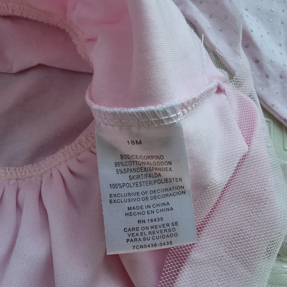Nannette Baby Pink Sparkle Bear Dress
